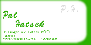 pal hatsek business card